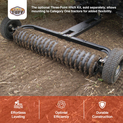 Field Tuff Cultipacker 72" 3 Point Hitch Durable Soil Preparation Tool, Black - VMInnovations