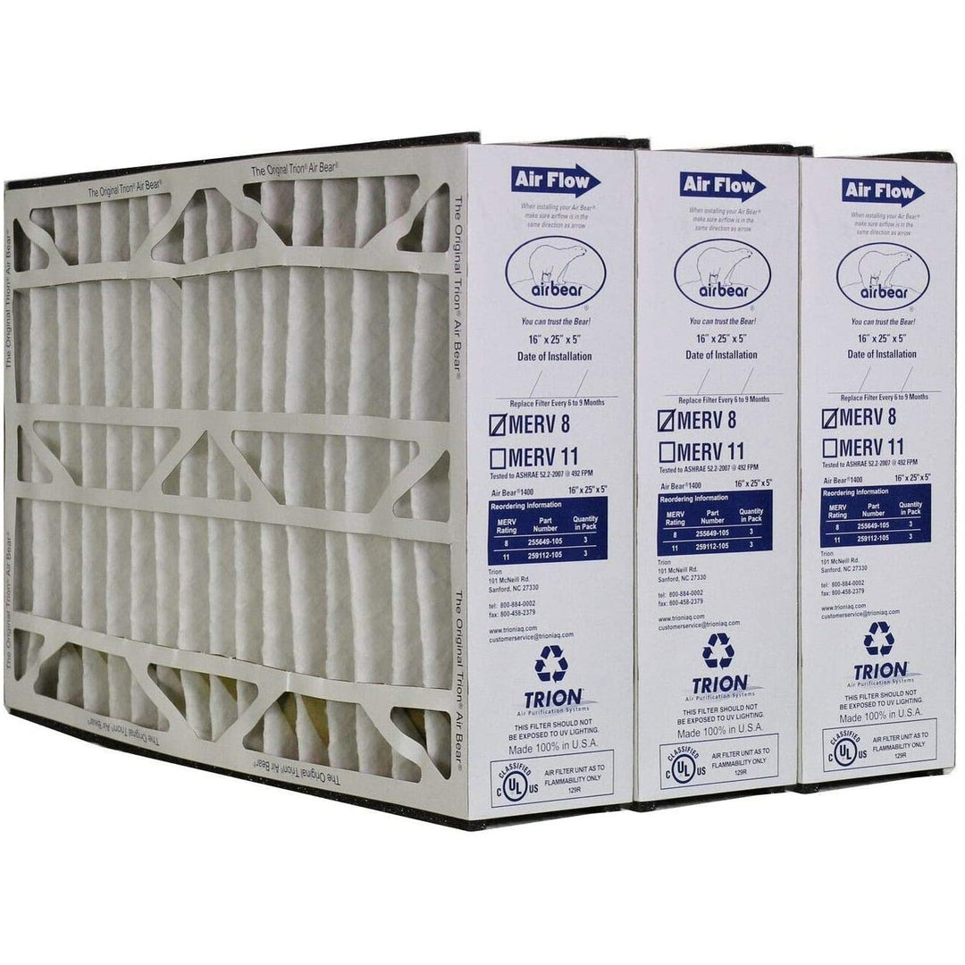 Trion Air Bear 16 x 25 x 5 Inch MERV 8 Air Purifier Filter (3 Pack) (Used) - VMInnovations