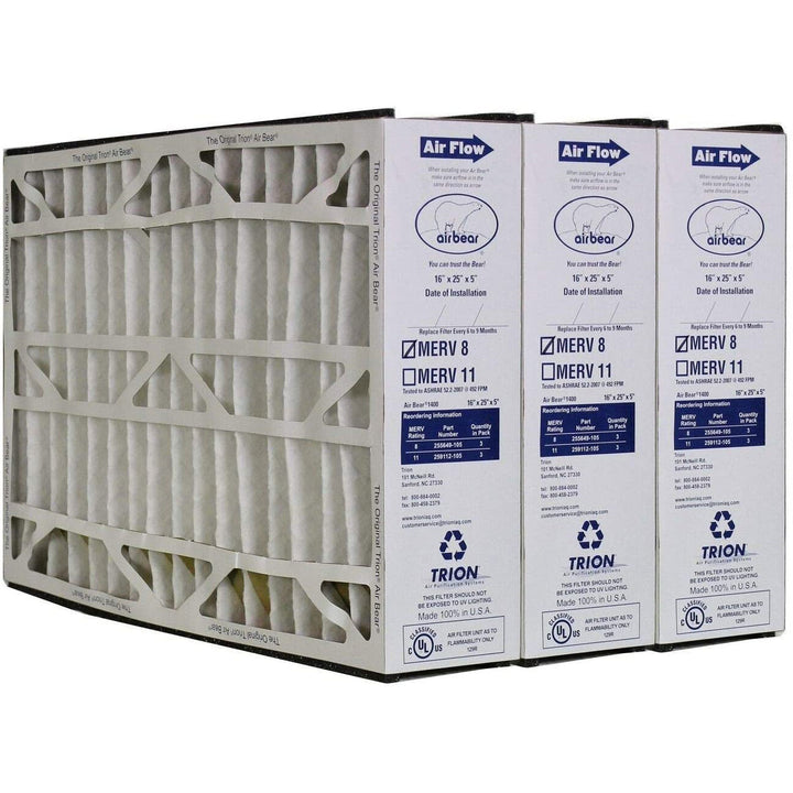 Trion Air Bear 16 x 25 x 5 Inch MERV 8 Air Purifier Filter (3 Pack) (Used) - VMInnovations