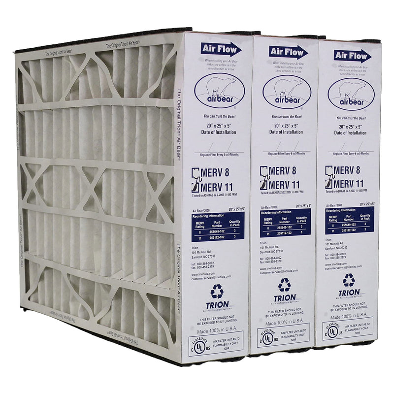 Trion Air Bear 20x25x5 Inch MERV 11 Air Purifier Filter (3 Pack) (Open Box)