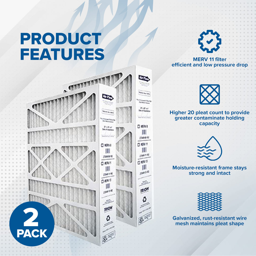 Trion Air Bear OEM 20x25x4 Inch MERV 11 Replacement Air Purifier Filter, 2 Pack - VMInnovations