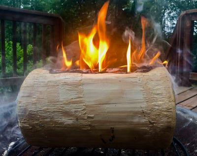 TimberTote TripleTorch One Log Campfire Fire Wood Log with 3 Chimneys (2 Pack)