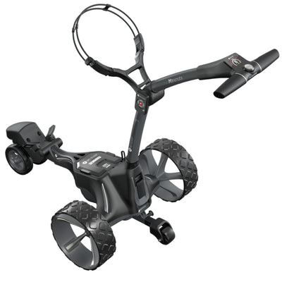 Motocaddy M7 DHC 4 Wheel Golf Caddy Cart w/ Carrying Golf Club Cart Bag, Fuchsia