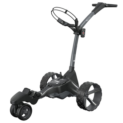 Motocaddy M7 DHC 4 Wheel Golf Caddy Cart w/ Carrying Golf Club Cart Bag, Fuchsia