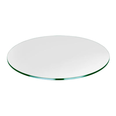 Dulles 36'' Round Flat Polish 1/4 Inch Thick Tempered Glass Table Top (Open Box) - VMInnovations