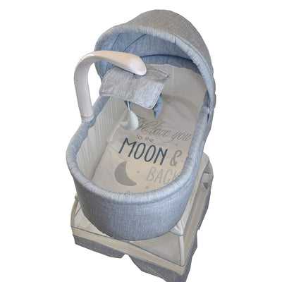 TruBliss Baby Sweetli Deluxe Bassinet Crib Sleeper with Mobile, Chambray Blue - VMInnovations