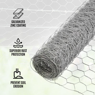 YARD GARD 150 Foot Galvanized Poultry Chicken Coop Wire Netting Mesh Fencing - VMInnovations