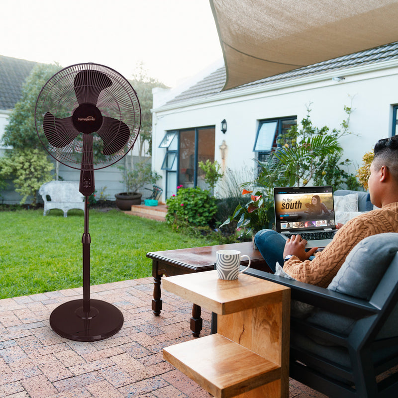 HomePointe 16-Inch 3 Speed Tilt Head Oscillating Pedestal Standing Fan, Black