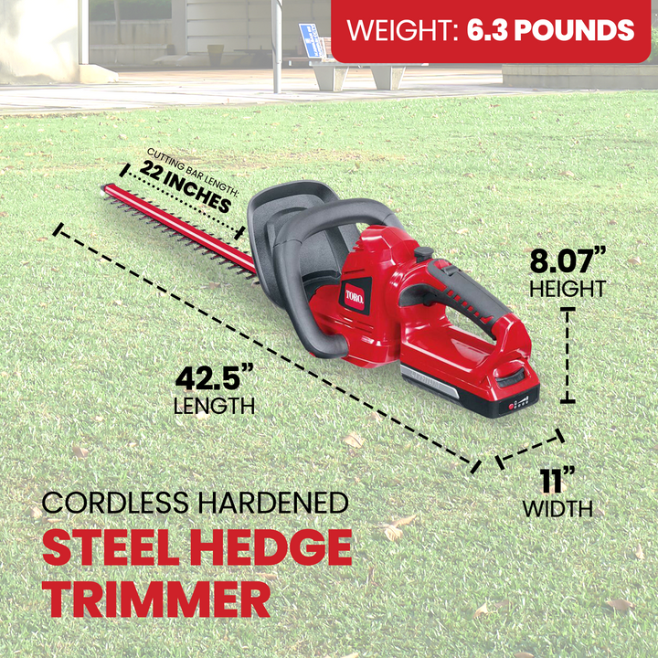 Toro 20V Max 22" (56 cm) Cordless Hardened Steel Hedge Trimmer (Open Box)