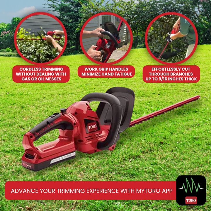 Toro 20V Max 22" (56 cm) Cordless Hardened Steel Hedge Trimmer (Open Box)