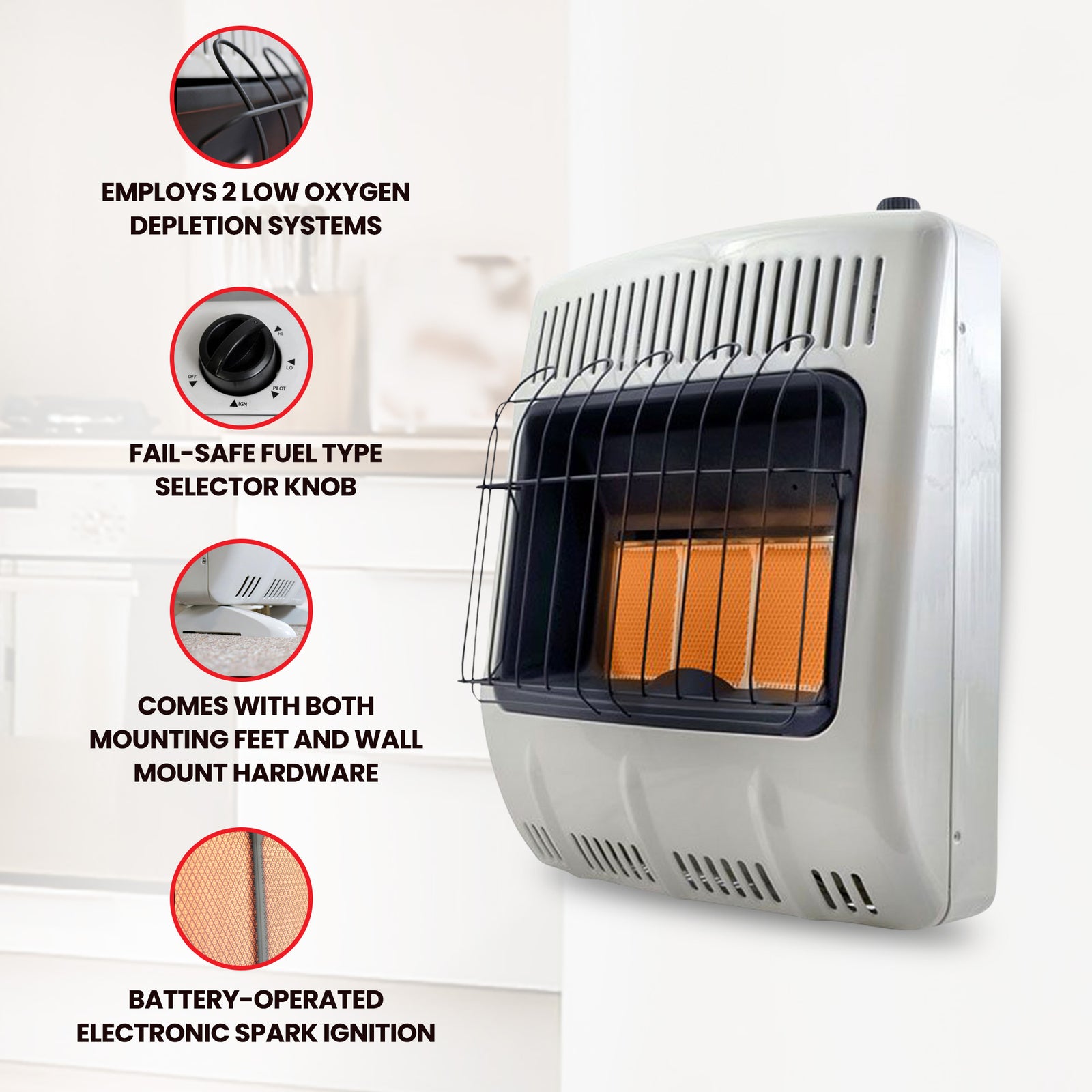 Mr. Heater 20000 BTU Vent Free Dual Fuel Heater w/Mounting Hardware (Open Box) - VMInnovations