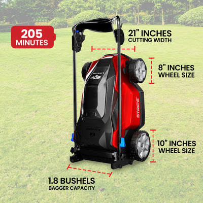 Toro Foldable 60-Volt 21-Inch Stripe Electric Battery Push Lawn Mower (Open Box) - VMInnovations