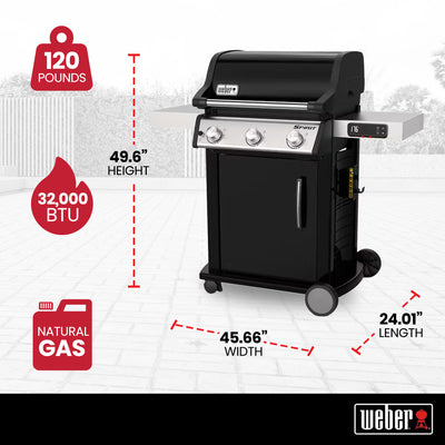 Weber 529 Square Inch Freestanding Cast Iron Natural Gas Grill, Black (Open Box) - VMInnovations