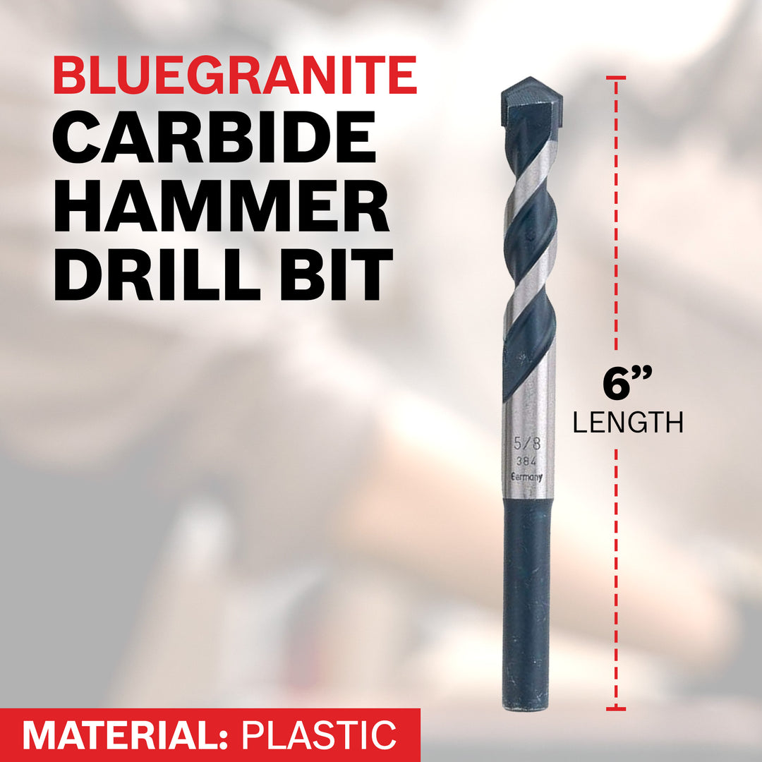 Bosch 1 x 6 Inches BlueGranite Turbo Diamond Ground Carbide Hammer Drill Bit