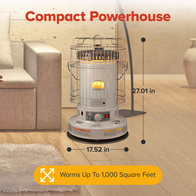 Kero World 23,800 BTU Portable Kerosene Wick Convection Heater, Gray (For Parts)