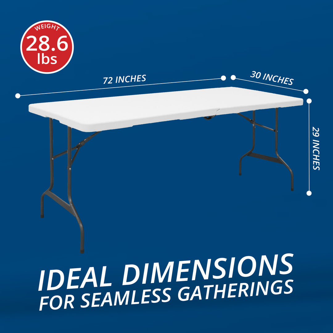 Folding Chair 30 x 72 Inch Powder Coated Modern Deluxe Foldable Banquet Table - VMInnovations