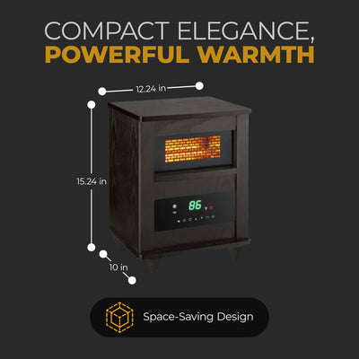 Comfort Zone Wood Cabinet Infrared High Power Heater & Remote, Espresso (Used) - VMInnovations