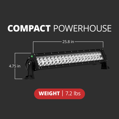 Pilot Automotive 21.5 Inch Waterproof Dual Row Light Bar with Aluminum Housing