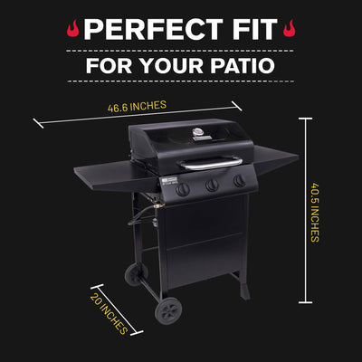 Char-Broil American Gourmet 3 Burner Cart Style Liquid Propane Gas Grill, Black - VMInnovations
