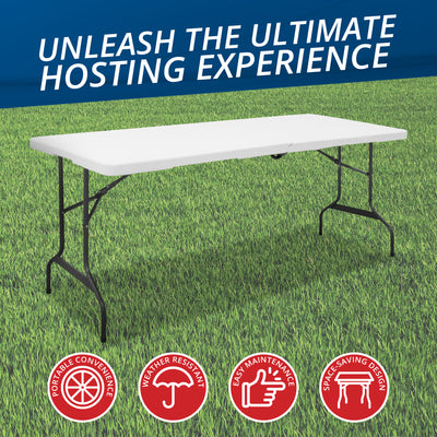 Folding Chair 30 x 72 Inch Powder Coated Modern Deluxe Foldable Banquet Table - VMInnovations