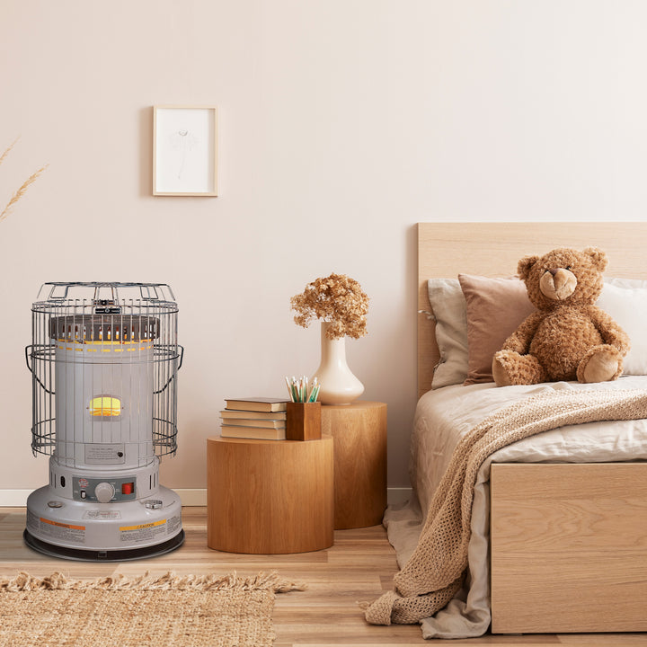 Kero World 23,800 BTU Portable Kerosene Wick Convection Heater, Gray (Open Box) - VMInnovations