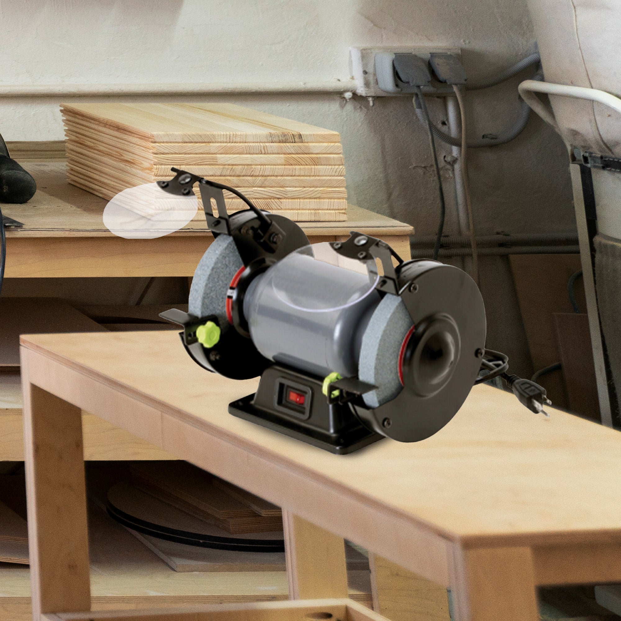 Master Corded Electric 6 Inch Bench Grinder w/ 0.33 HP Induction Motor(Open Box) - VMInnovations