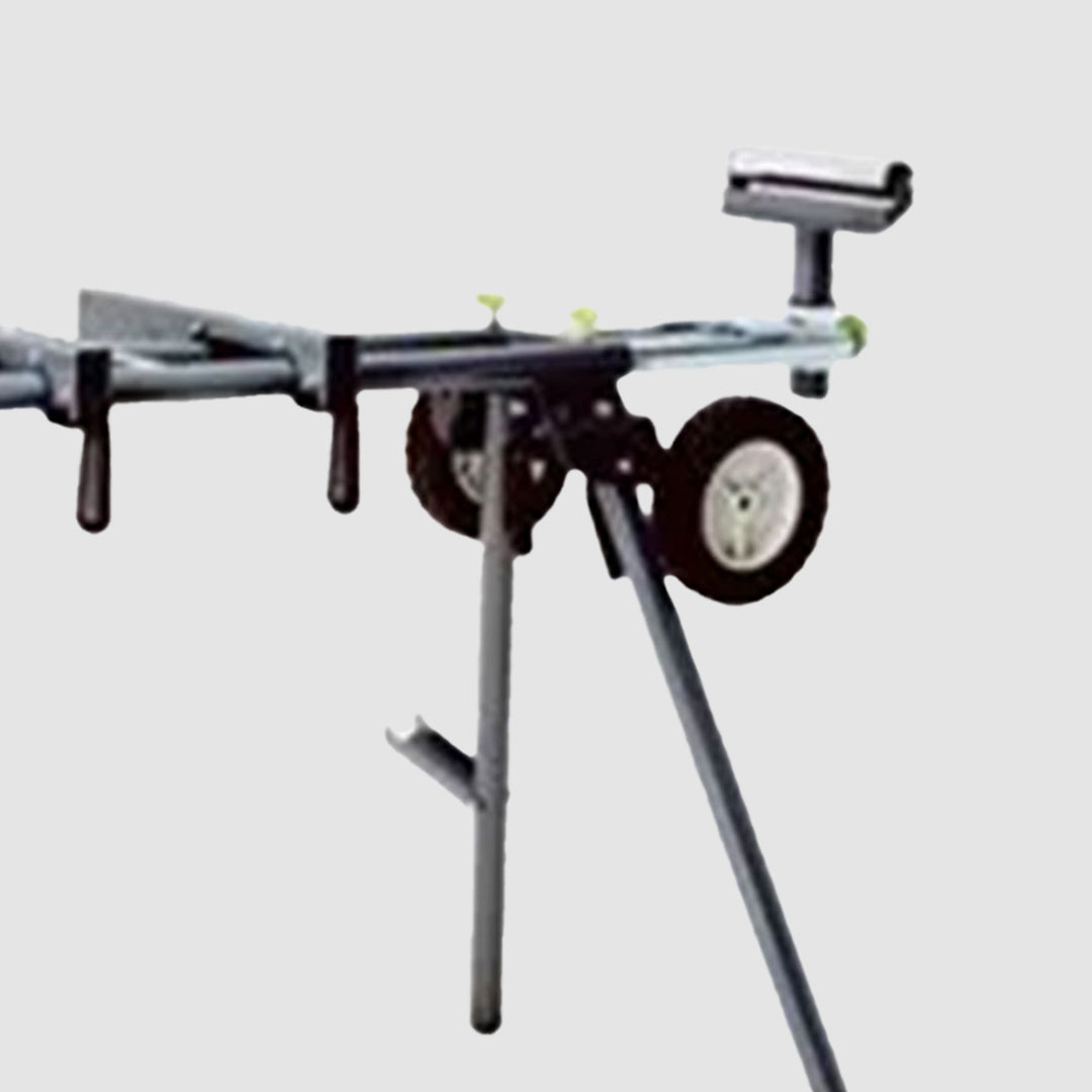 Master Mechanic Adjustable Folding Miter Saw Stand w/Wheels, Black (Open Box) - VMInnovations