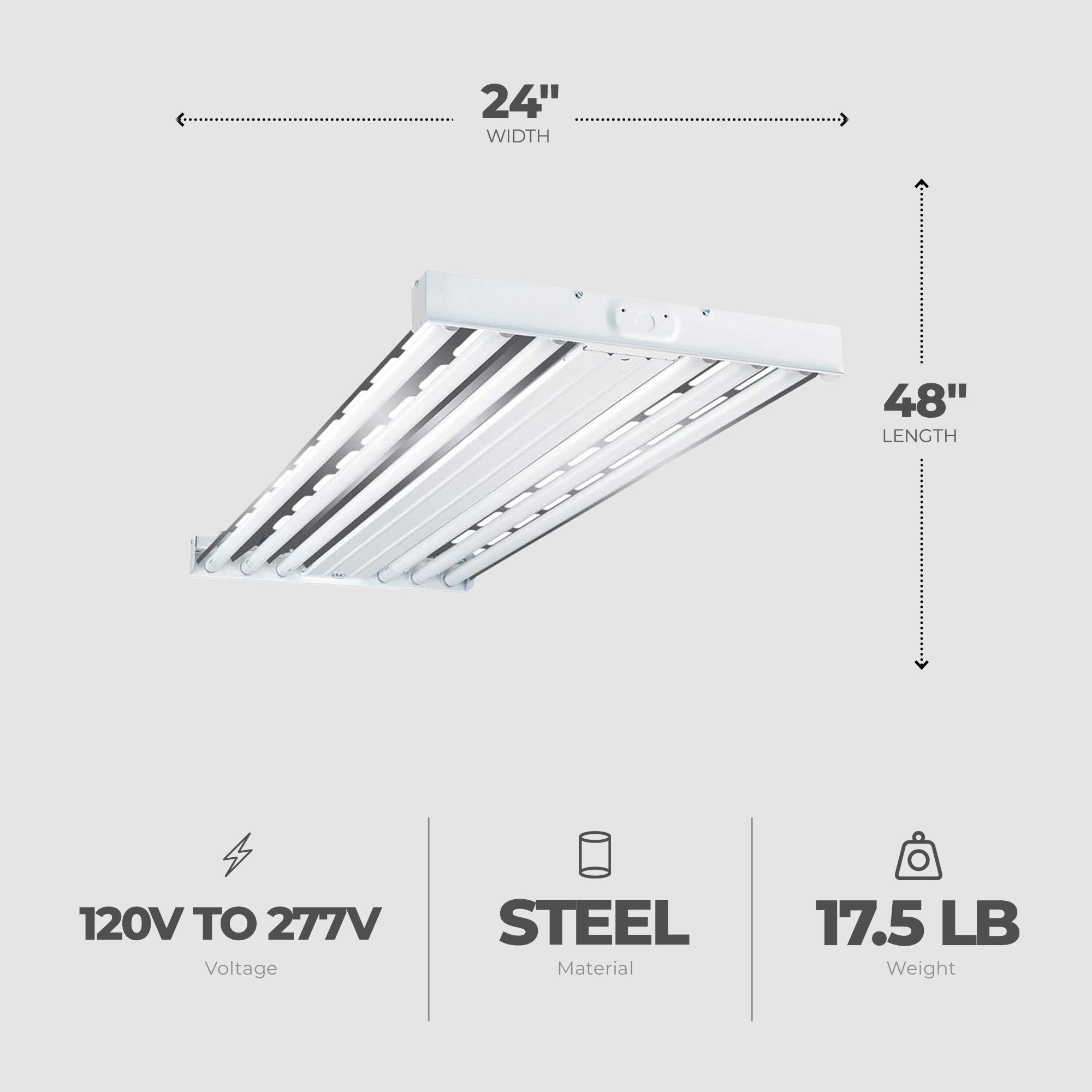 Metalux F Bay HBL 2 x 4' 4 Lamp T8 Commercial Fluorescent Lamp Fixture(Open Box) - VMInnovations