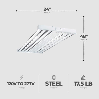 Metalux F Bay HBL 2 x 4' 4 Lamp T8 Commercial Fluorescent Lamp Fixture(Open Box) - VMInnovations