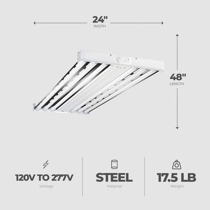 Metalux F Bay HBL 2 x 4 Foot 6 Lamp T5  Fluorescent Lamp Light Fixture (Used)