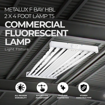 Metalux 2x4ft 6 Lamp T5 Commercial Fluorescent Lamp Light Fixture (Open Box) - VMInnovations