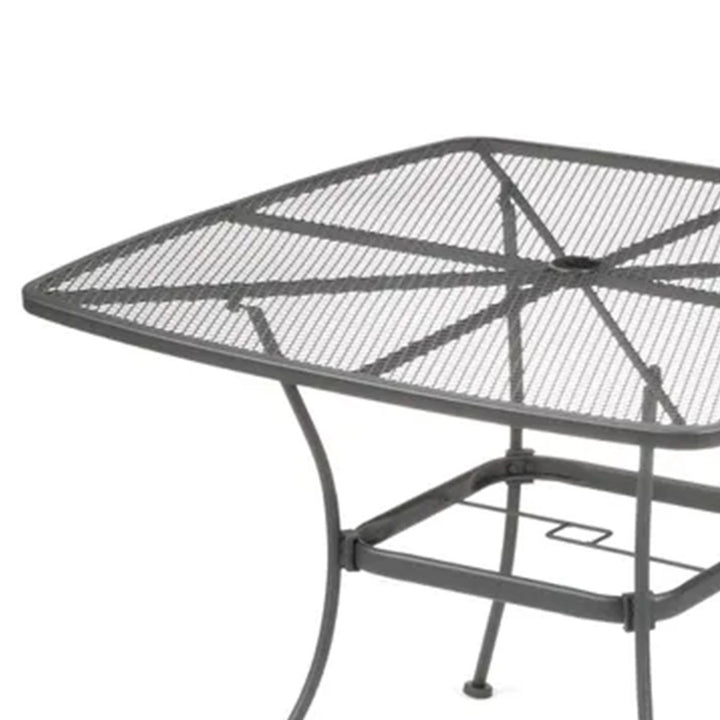 Woodard 42" Steel Mesh Square Bistro Style Patio Dining Table, Black (Used)