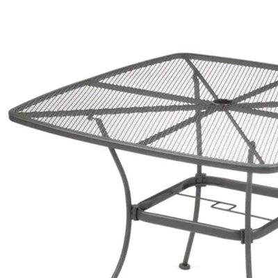 Woodard 42" Steel Mesh Square Bistro Style Patio Dining Table, Black (Used) - VMInnovations
