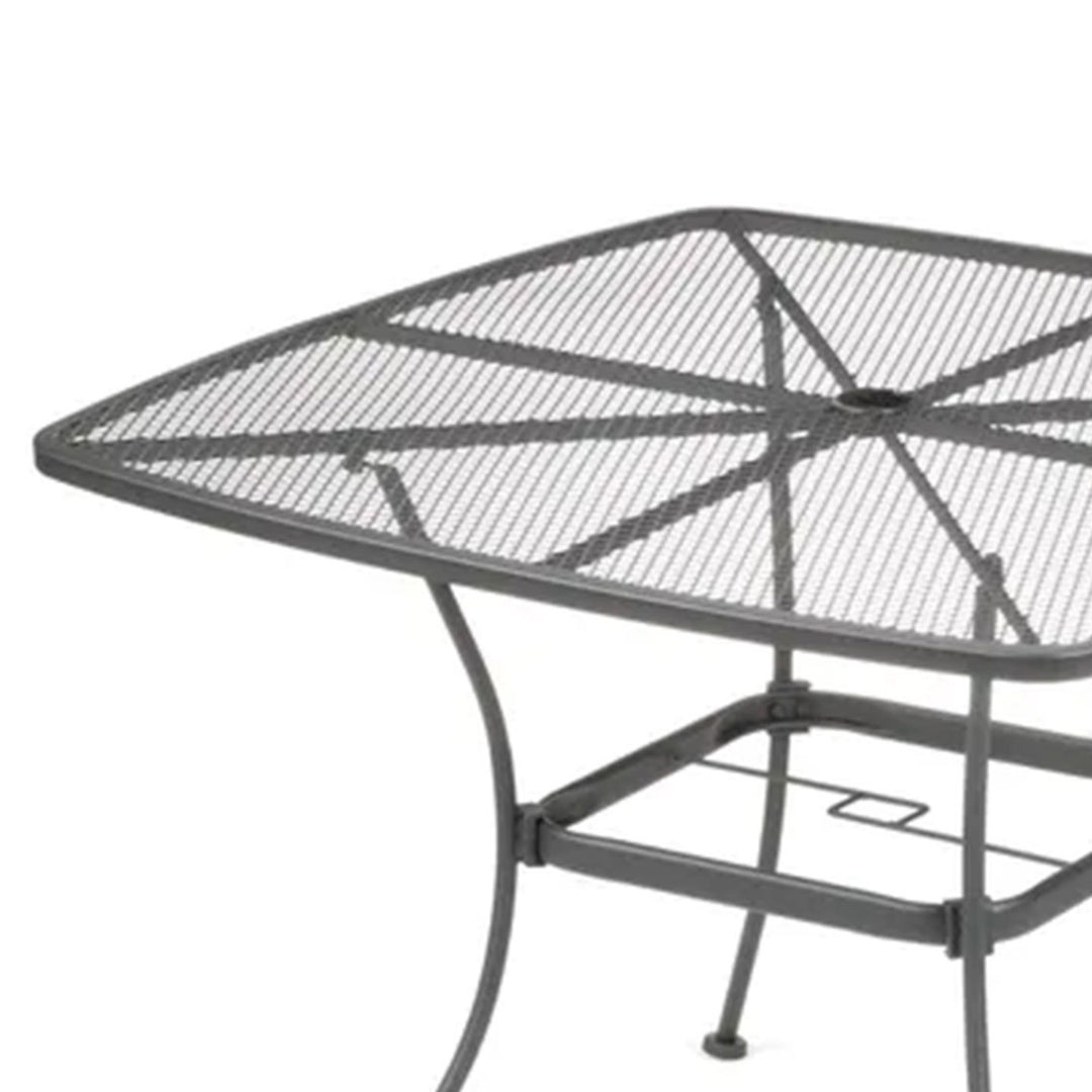 Woodard Uptown 42" Steel Mesh Square Bistro Style Patio Table, Black (Open Box)