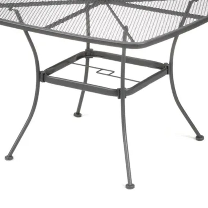 Woodard 42" Steel Mesh Square Bistro Style Patio Dining Table, Black (For Parts)
