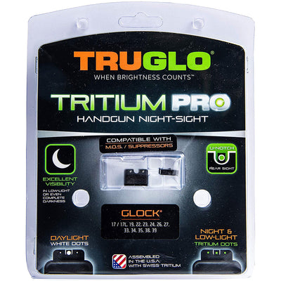 TruGlo Tritium Pro Glow in the Dark Handgun Glock Pistol Sight for Glock 17 & 19