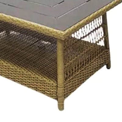 Four Seasons Courtyard Positano 40" x 26" Outdoor Wicker Coffee Table, Brown - VMInnovations
