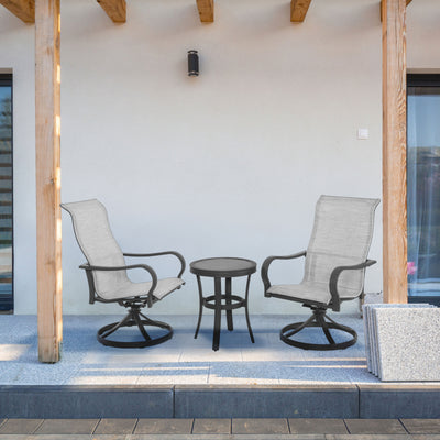 Four Seasons Courtyard 3pc Aluminum Bistro Set w/Swivel Rockers (Open Box) - VMInnovations