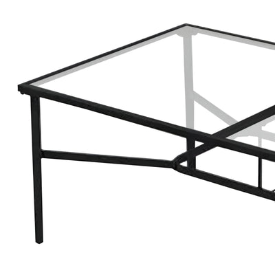Four Seasons Courtyard Sunny Isles Tempered Glass Top Patio Dining Table, Black - VMInnovations