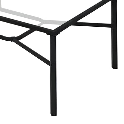 Four Seasons Courtyard Sunny Isles Tempered Glass Top Patio Dining Table, Black - VMInnovations