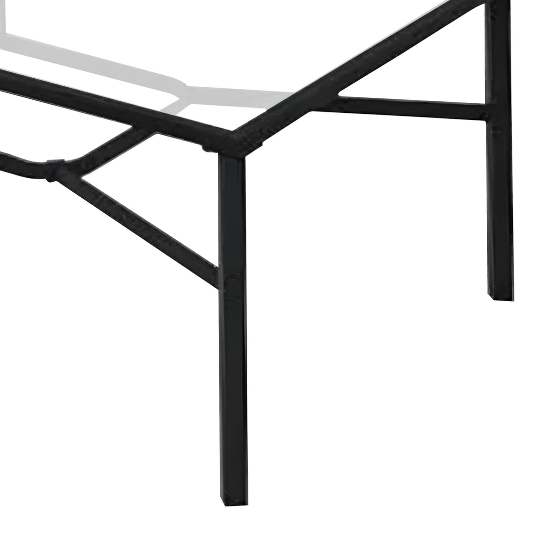 Four Seasons Courtyard Tempered Glass Top Dining Table, Black (Open Box) - VMInnovations