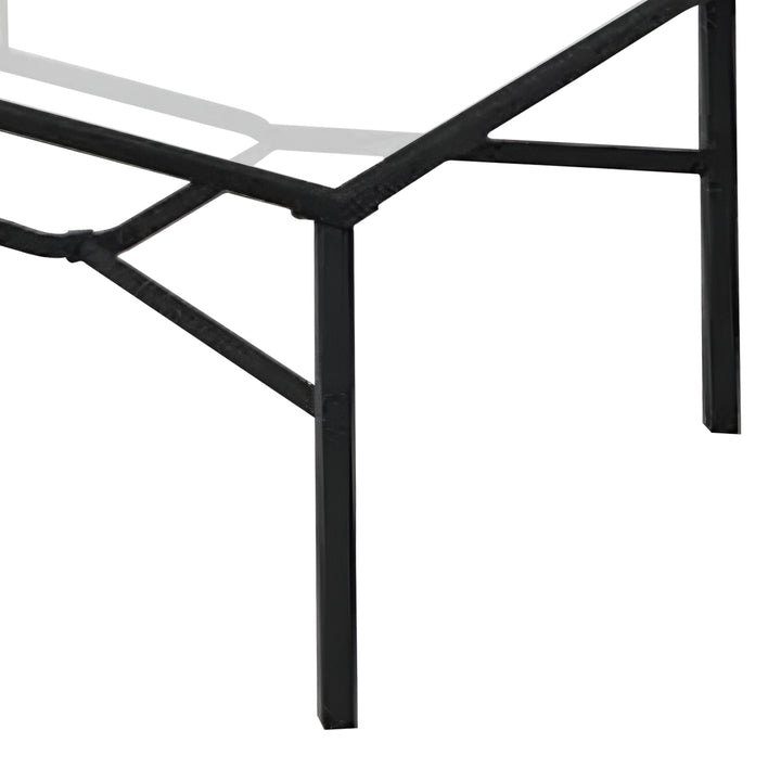 Four Seasons Courtyard Tempered Glass Top Dining Table, Black (Open Box) - VMInnovations
