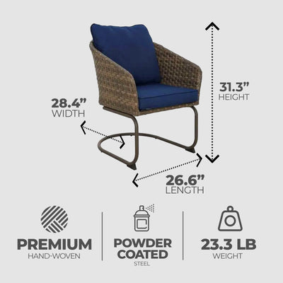 Four Seasons Courtyard Rockland Spring Motion Dining Chairs, Brown, Set of 2 - VMInnovations