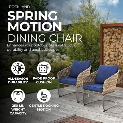 Four Seasons Courtyard Rockland Spring Motion Dining Chairs, Brown, Set of 2 - VMInnovations