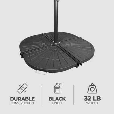 Four Seasons Courtyard Compact Cross Base for Offset Umbrella, Black(Open Box)