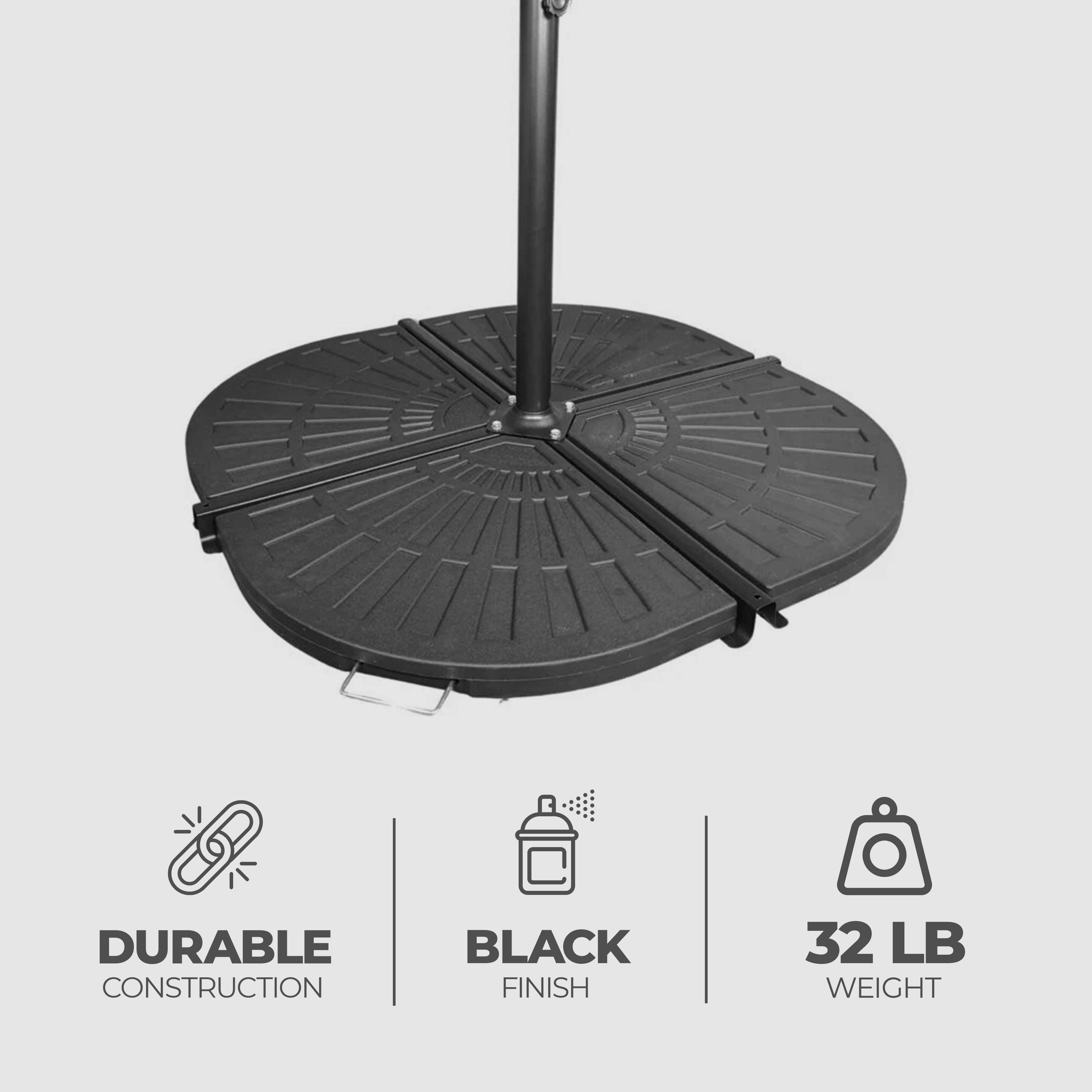 Four Seasons Courtyard Compact Cross Base for Offset Umbrella, Black(Open Box)