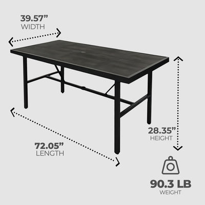 Four Seasons Courtyard Nantucket 40 x 72 Inch All Weather Patio Dining Table - VMInnovations
