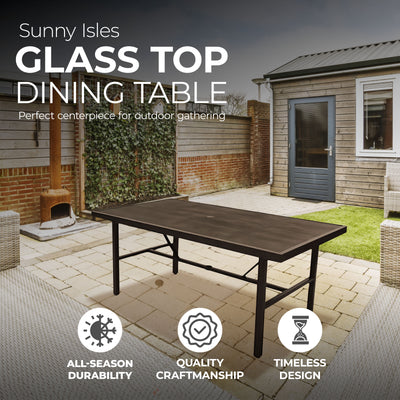 Four Seasons Courtyard Nantucket 40 x 72 Inch All Weather Patio Dining Table - VMInnovations
