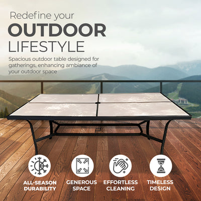 Four Seasons Courtyard Campton 70" Hills Dining Table w/Slate Finish (Open Box) - VMInnovations