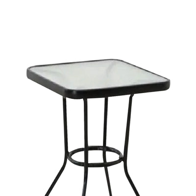Four Seasons Courtyard Sunny Isles Tempered Glass Top Patio Table, Black (Used) - VMInnovations